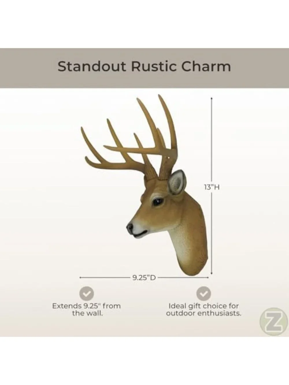 Faux Taxidermy Deer Head Wall Decor - Rustic Antler Sculpture for Cabin & Dining